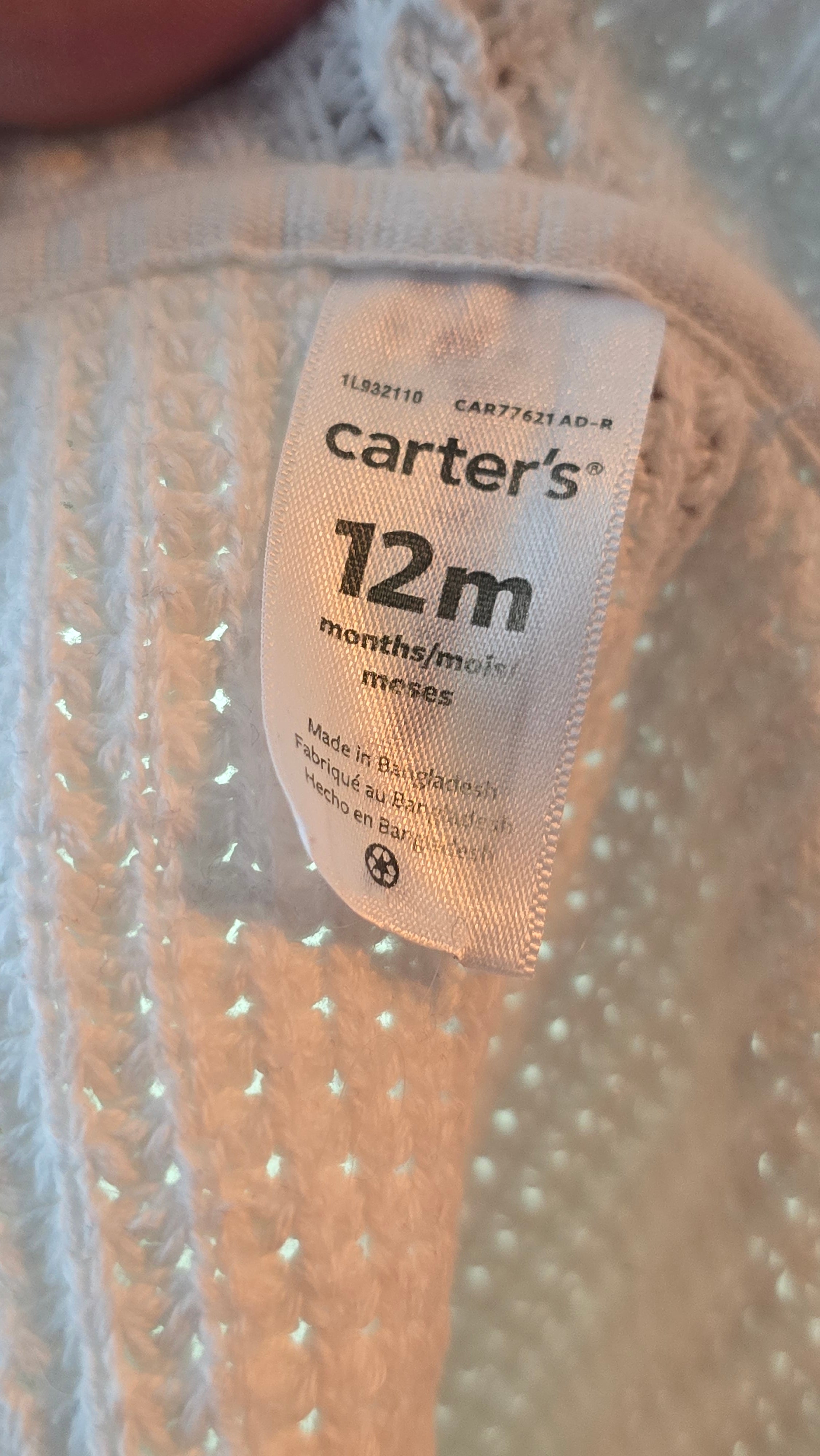 Veste en laine à capuche Carter's 12 mois