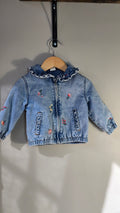 Floral embroidered denim jacket | H&M | 9-12 months *small faint stains
