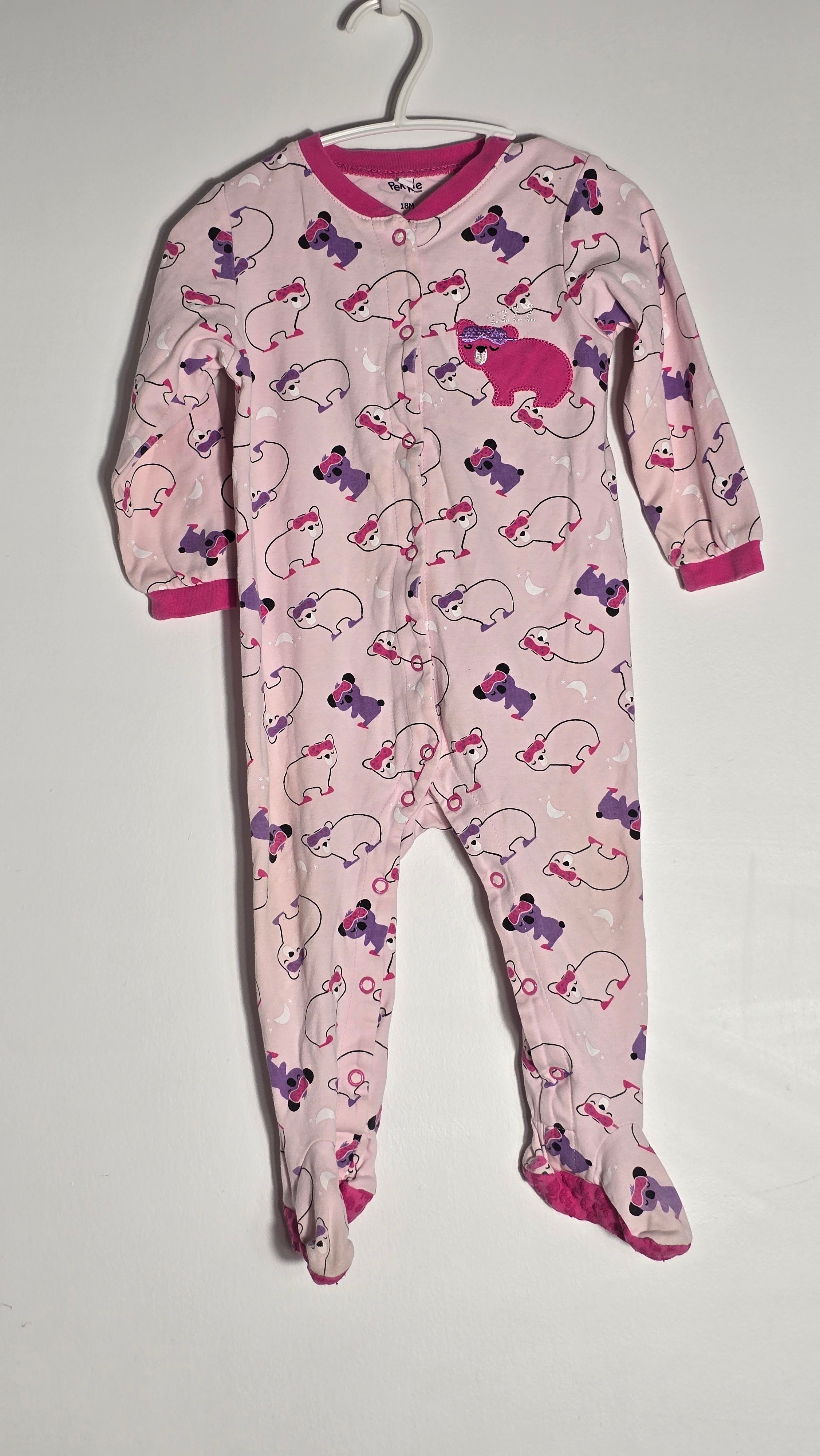 Pyjama à boutons ours endormi | Pekkle | 18 mois *Col légèrement jauni