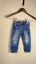 Jeans skinny broderies et intérieur fleuri | Zara | 12-18 mois