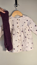 Plum Dress with Tights | Petit Lem | 9 months