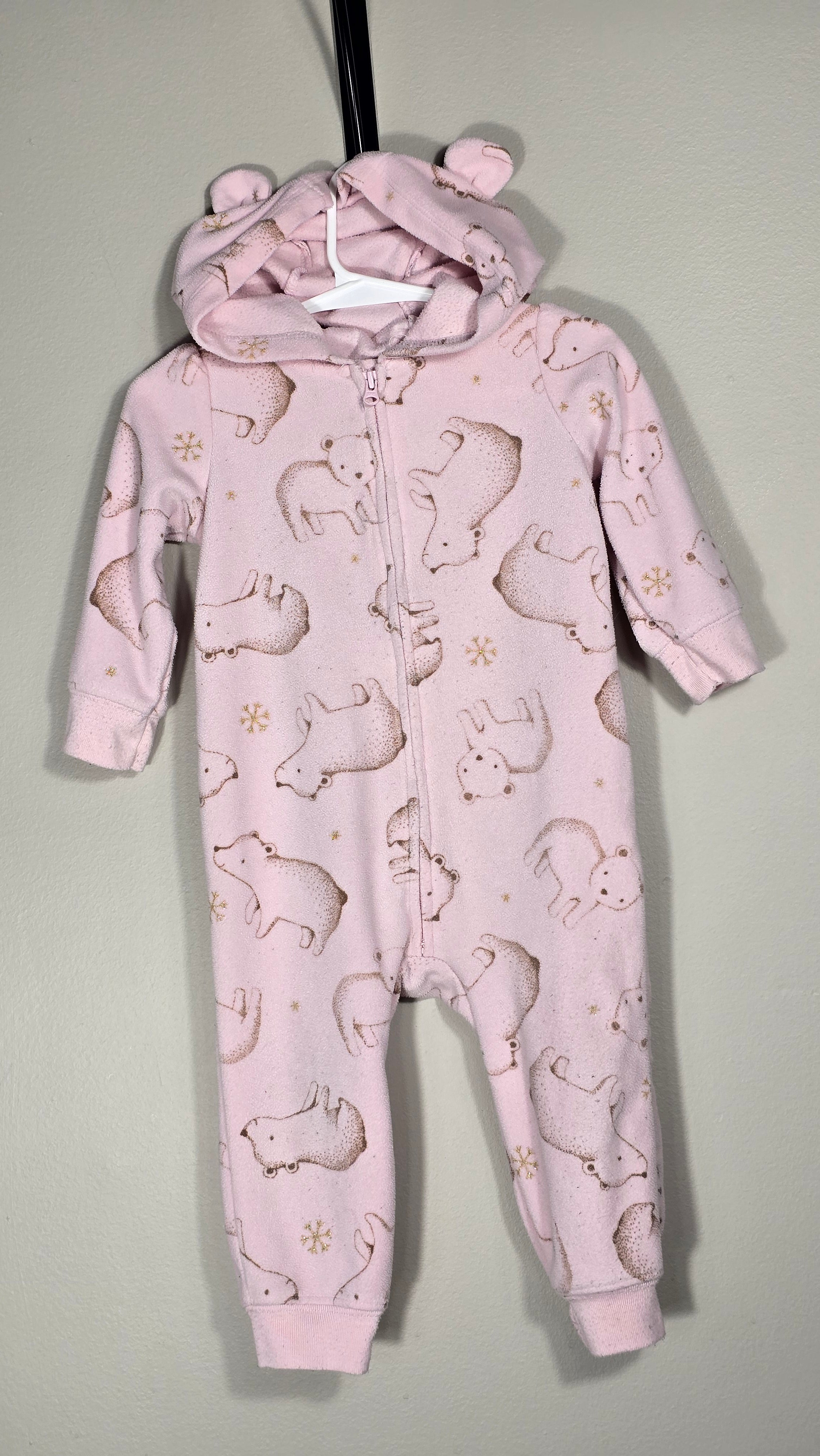 CONS JFR | Pyjama sans pied en polar | Child of mine by Carter's | 12 mois *Embouts un peu mousseux