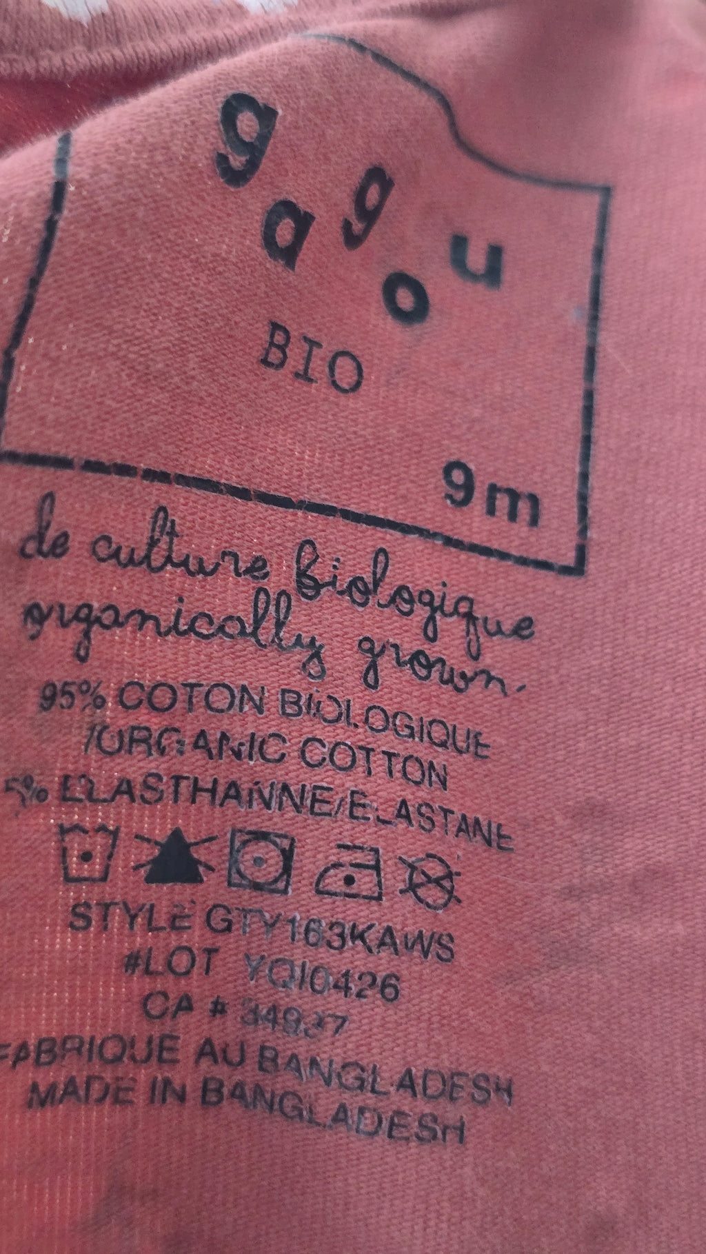 Chandail peplum Gagou 9 mois *léger mousseux