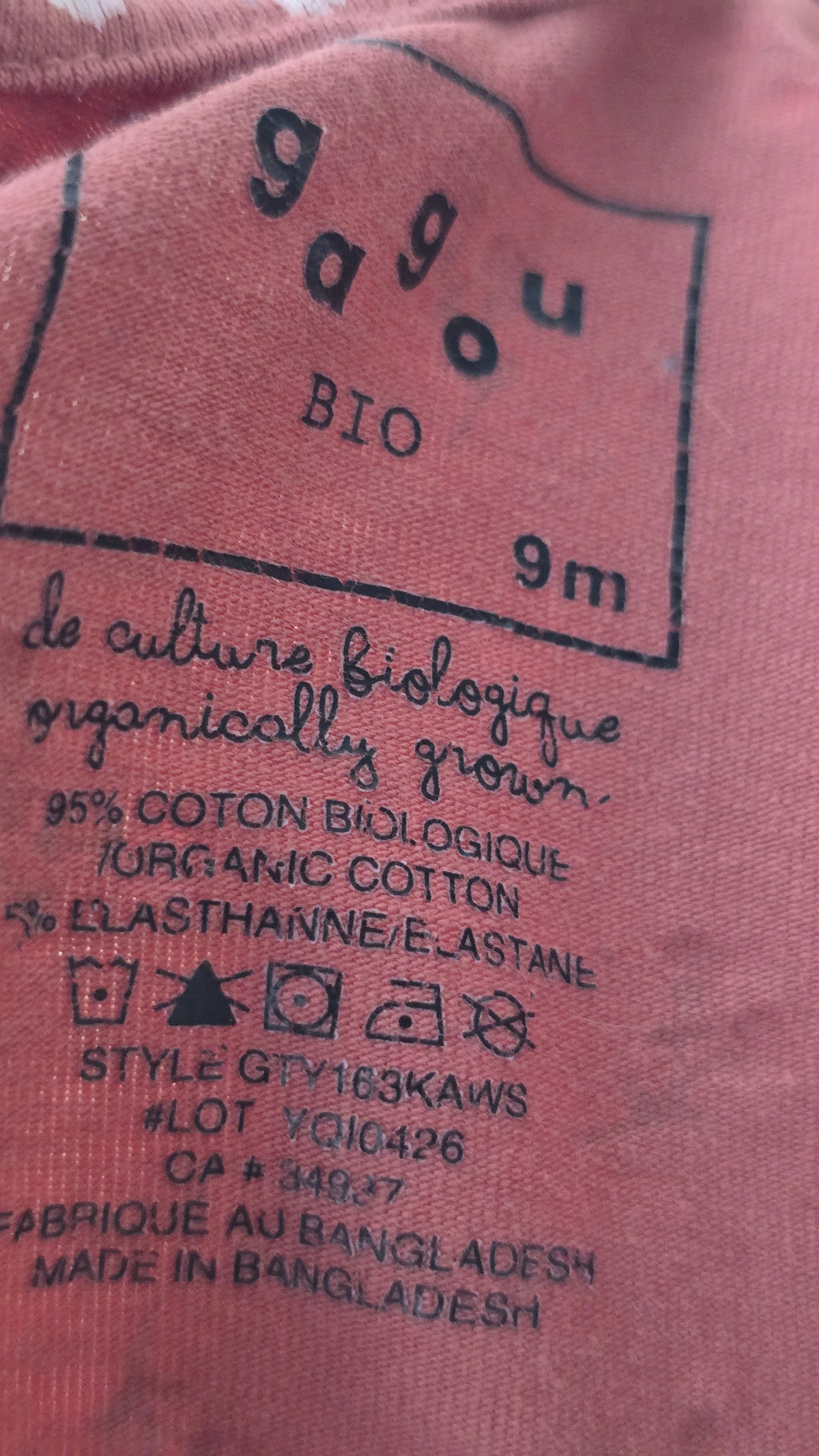 Chandail peplum Gagou 9 mois *léger mousseux