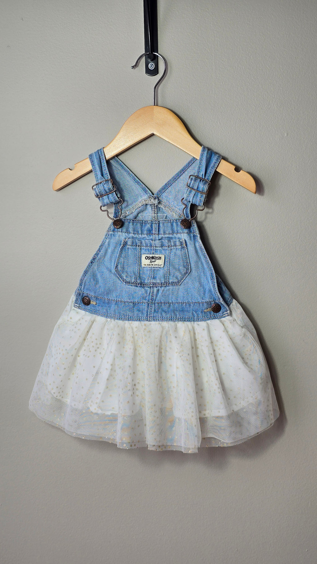 Robe salopette en jeans et tulle Oshkosh 12-18 mois