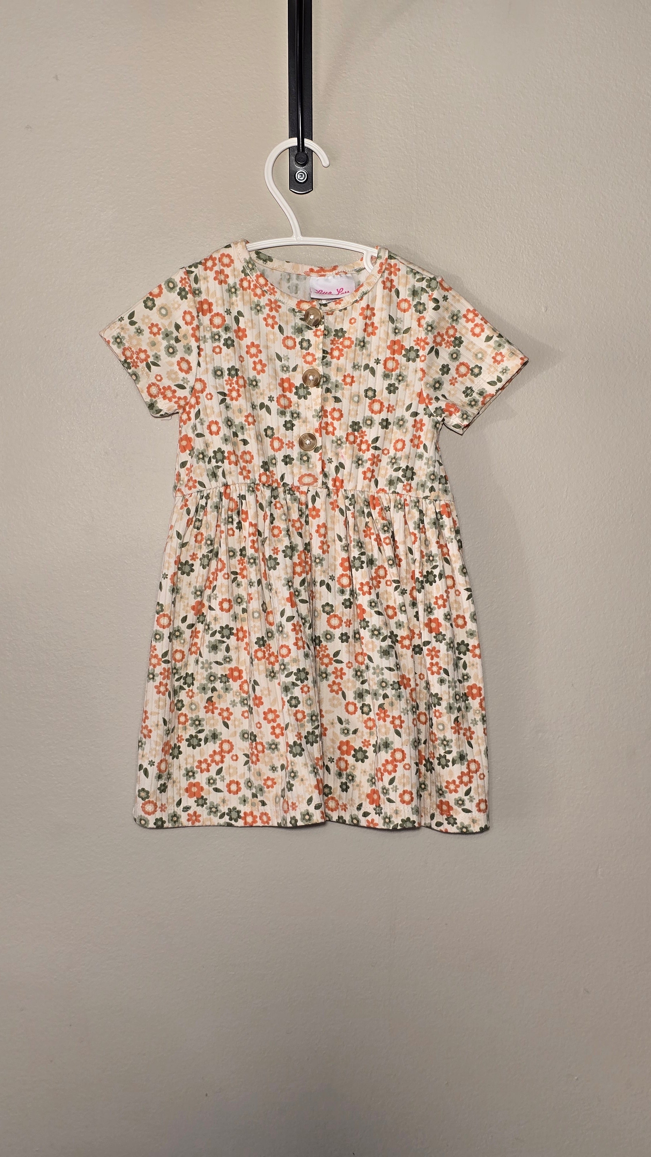 Robe fleurie côtelée | Little Lass | 18 mois