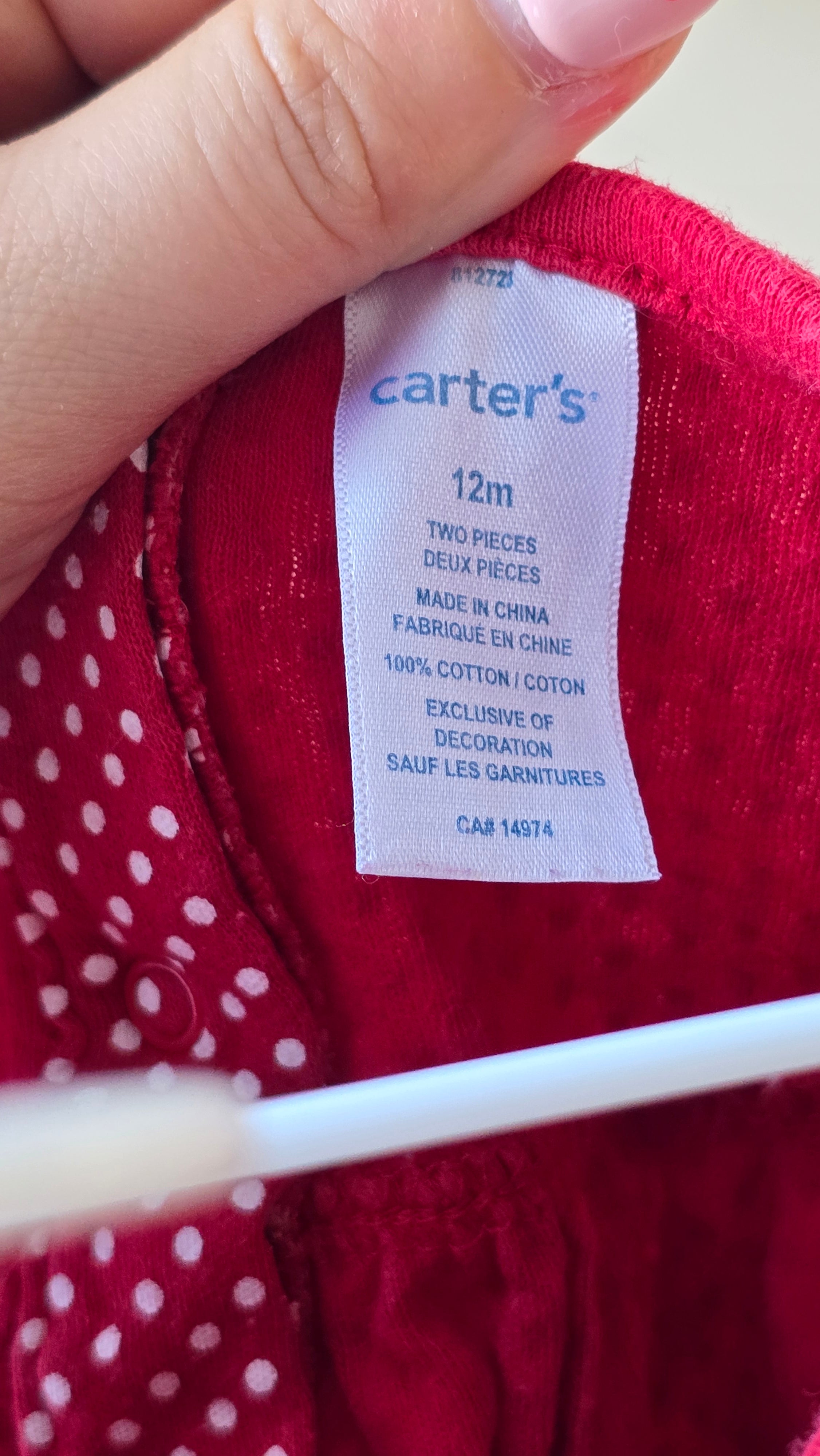 Robe Carter's 12 mois