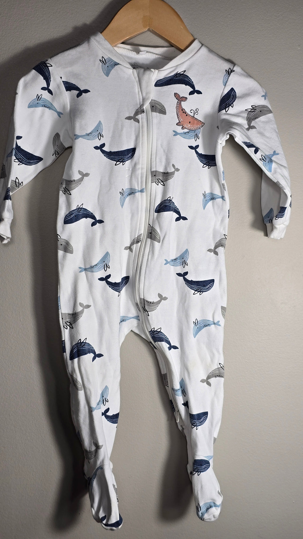 Whale pajamas | Pekkle | 9 months *faded embroidery