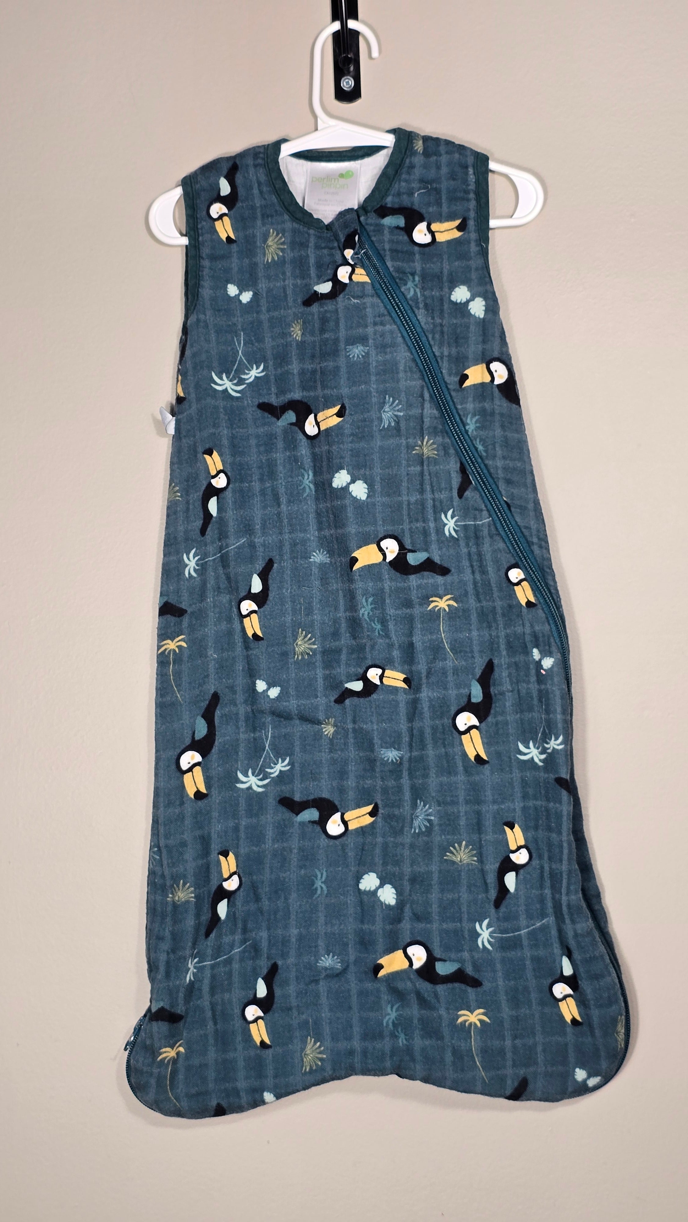 CONS JFR | Dormeuse toucans 1 TOG | Perlimpimpin | 0-6 mois *Un peu mousseuse, quelques mailles