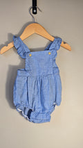 Organic cotton dungaree dress - Denim look | H&M | 4-6 months