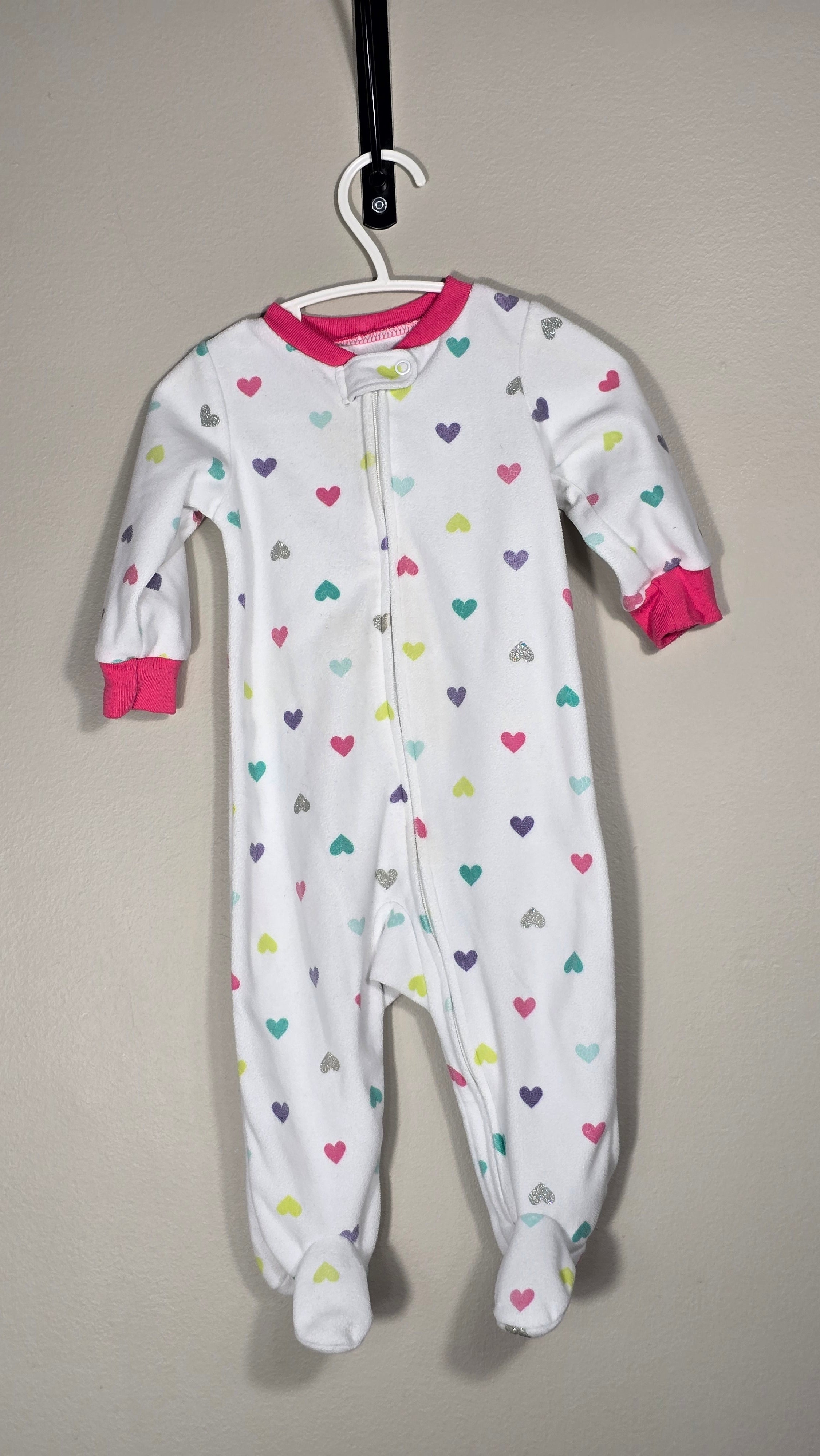 CONS JFR | Heart-print pajamas (grey hearts are sparkly) | Carter's | 9 months
