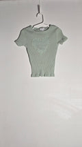 T-shirt côtelé coeur en perles | Zara | 6-7 ans *Fait 5 ans