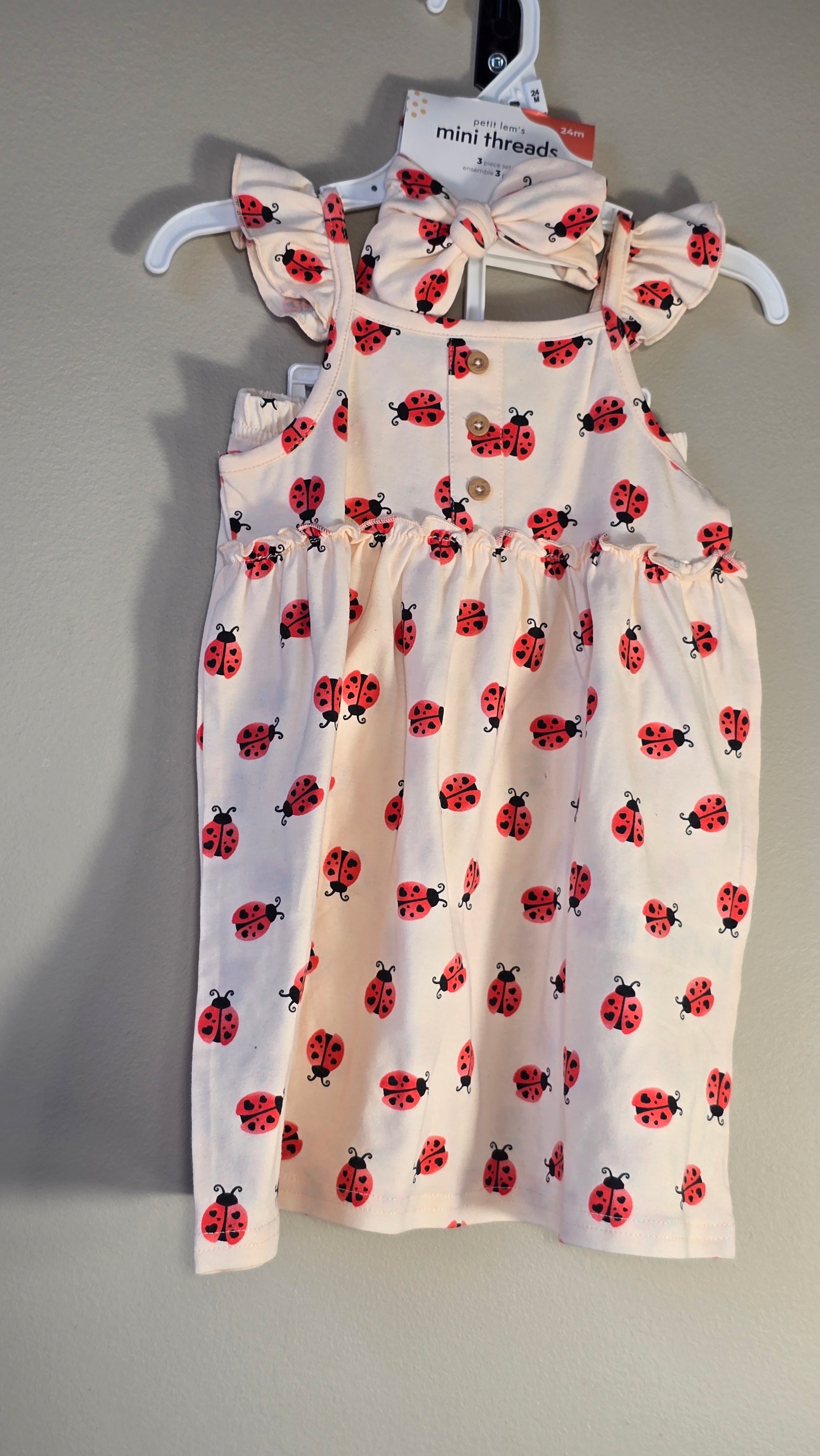 3 Piece Ladybug Set | Petit Lem's Mini Threads | 24 Months *New, $34 Value