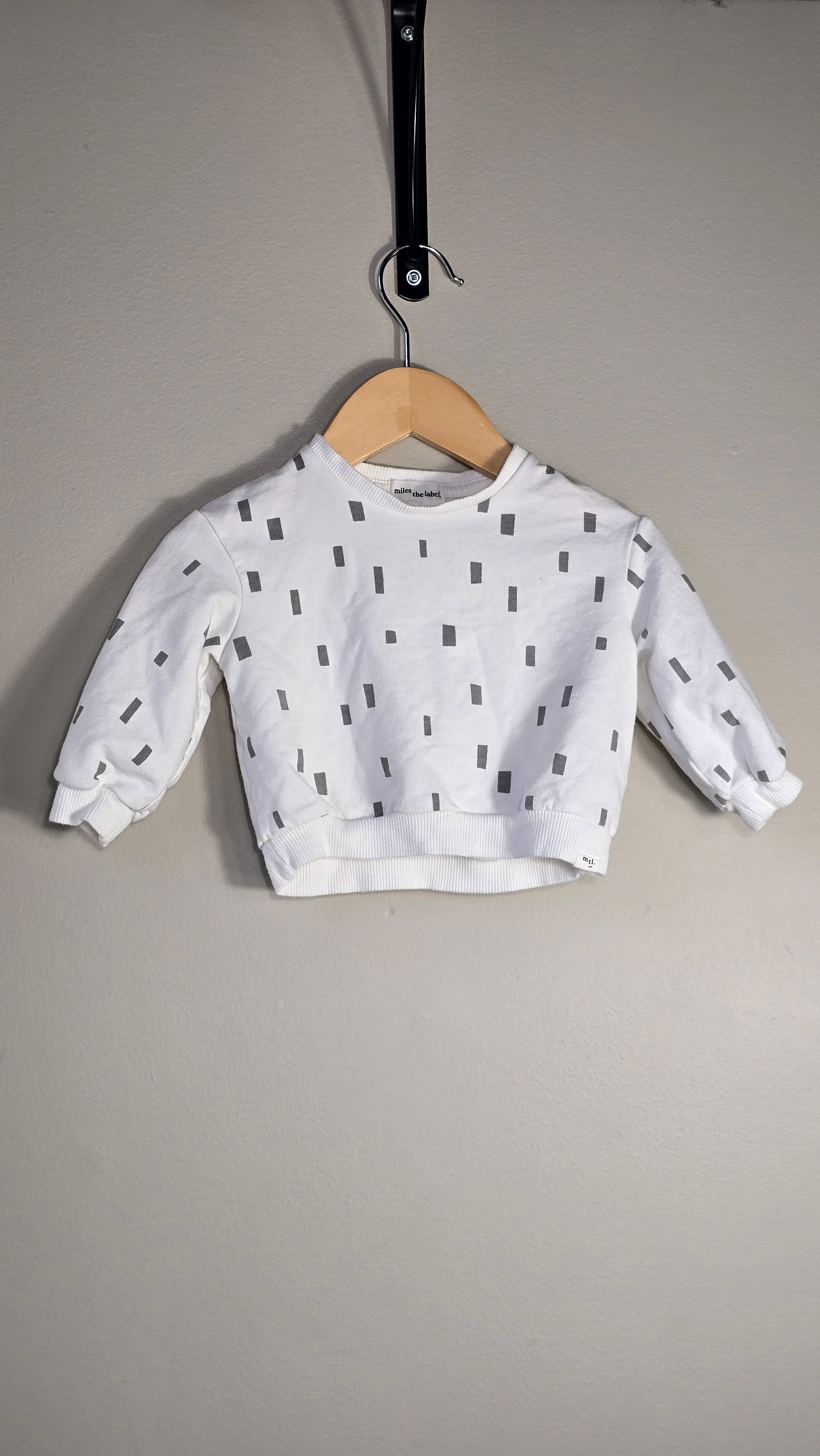 Crewneck rectangles gris | Miles the label | 6 mois