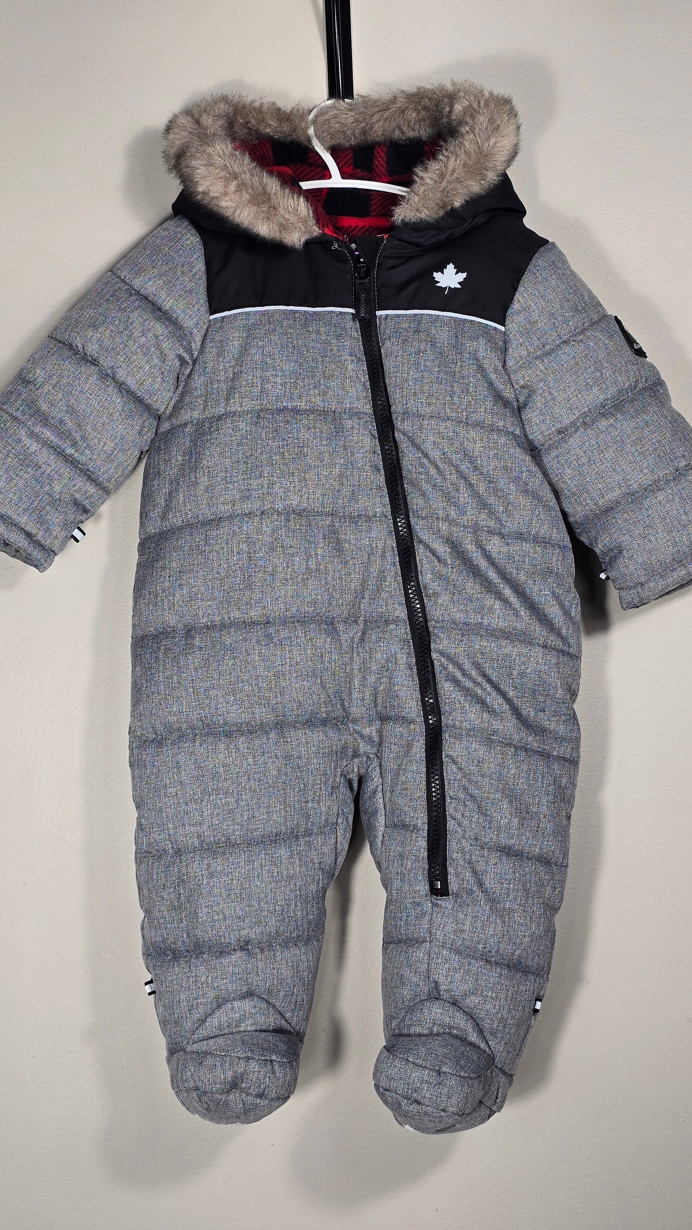 CONS JFR | Combinaison d'hiver | Canadiana | 12 mois *corps et capuche doublé en polar
