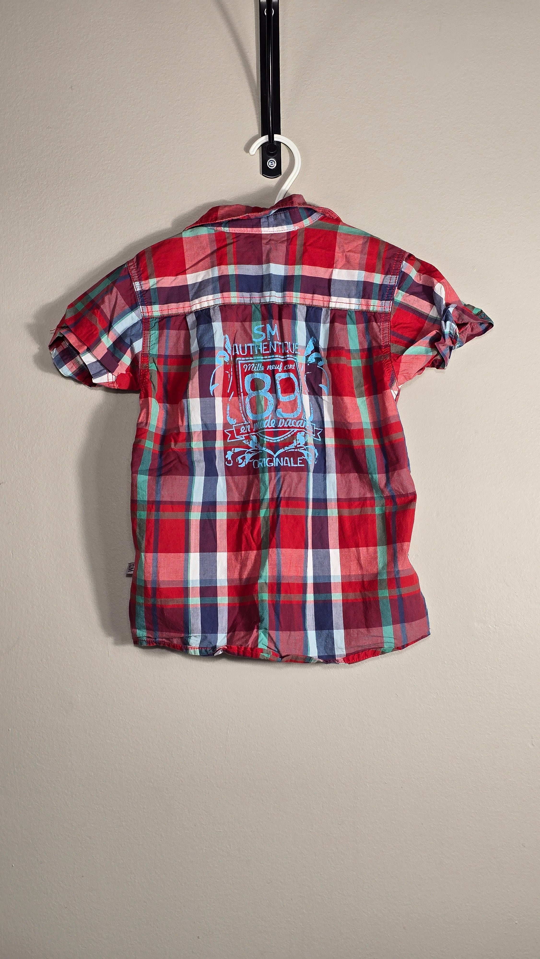 Chemise à carreaux à manches courtes | Souris Mini | 4T *Voir dos