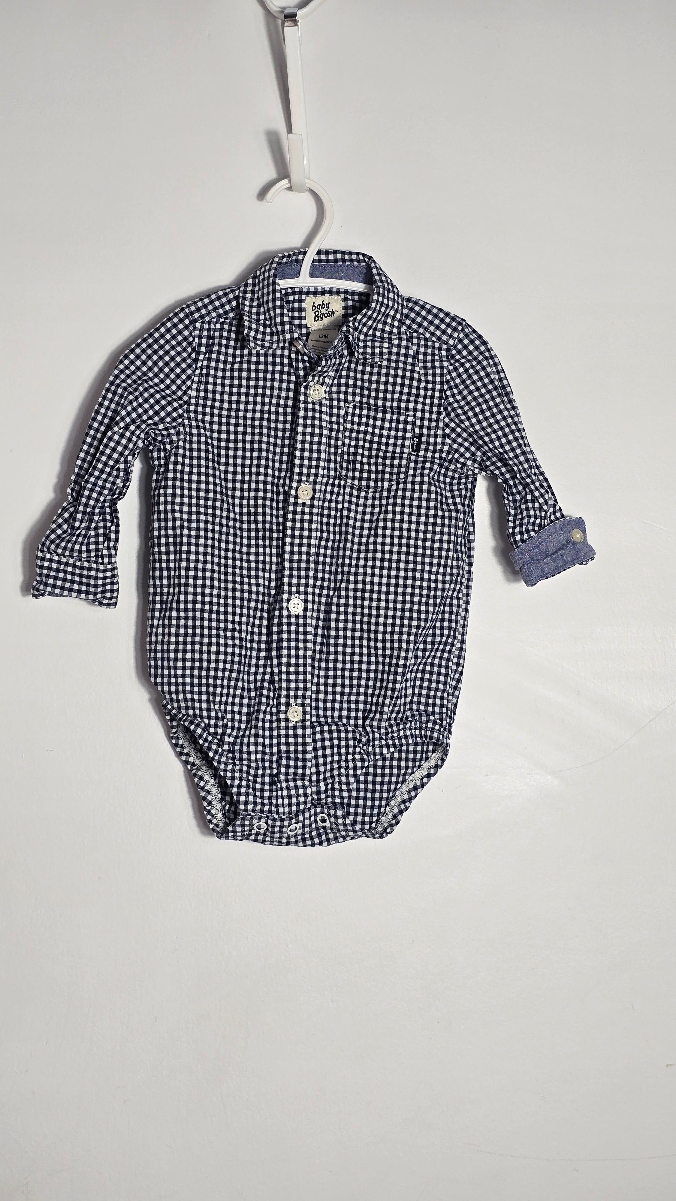 Body-chemise à carreaux à manches longues | Baby B'Gosh | 12 mois