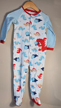 Dinosaur button-up pajamas | Pekkle | estimated 18 months (Faded writing)