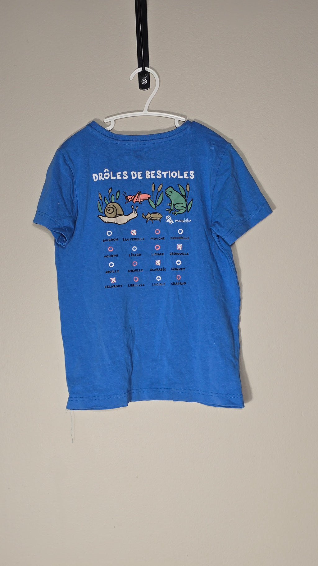 T-shirt "Drôles de bestioles" | Moskito | 7A *Voir dos, dessins légèrement craqués
