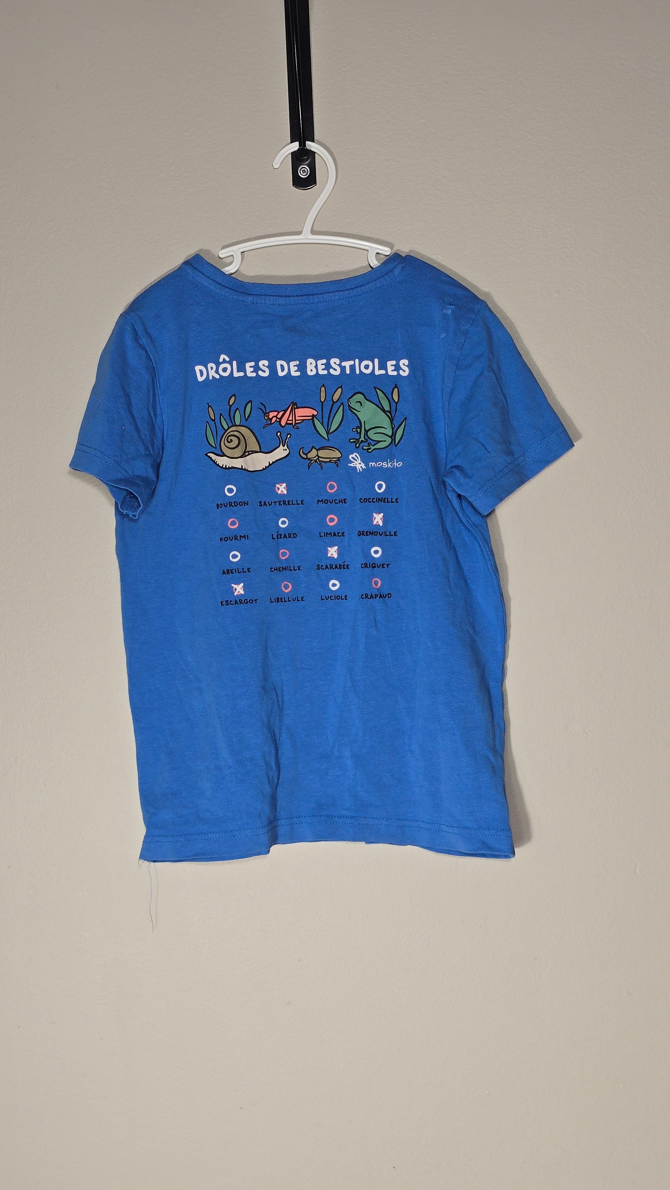 T-shirt "Drôles de bestioles" | Moskito | 7A *Voir dos, dessins légèrement craqués