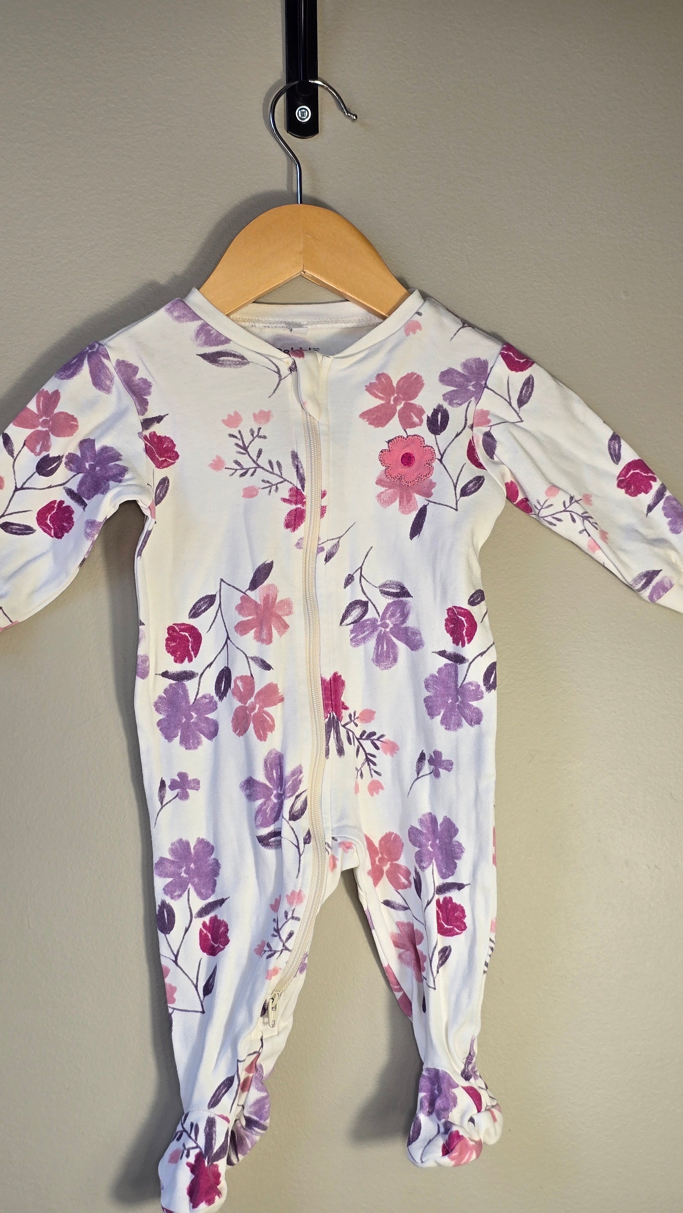 Pink and purple large floral pyjamas | Pekkle | 3 months