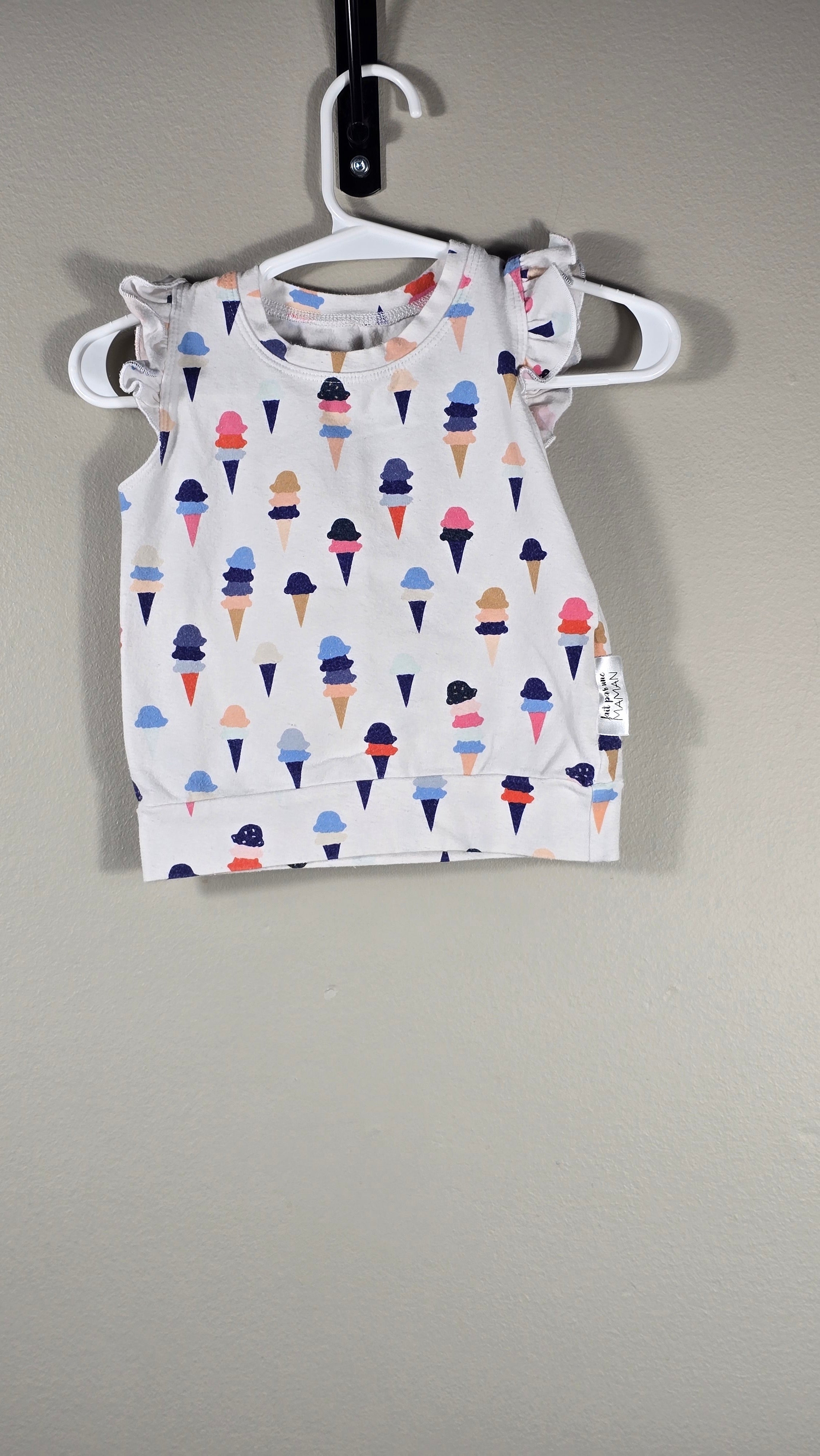 Camisole crème glacée | Fait par une maman (Cie QC) | 6-12 mois *Un peu mousseuse