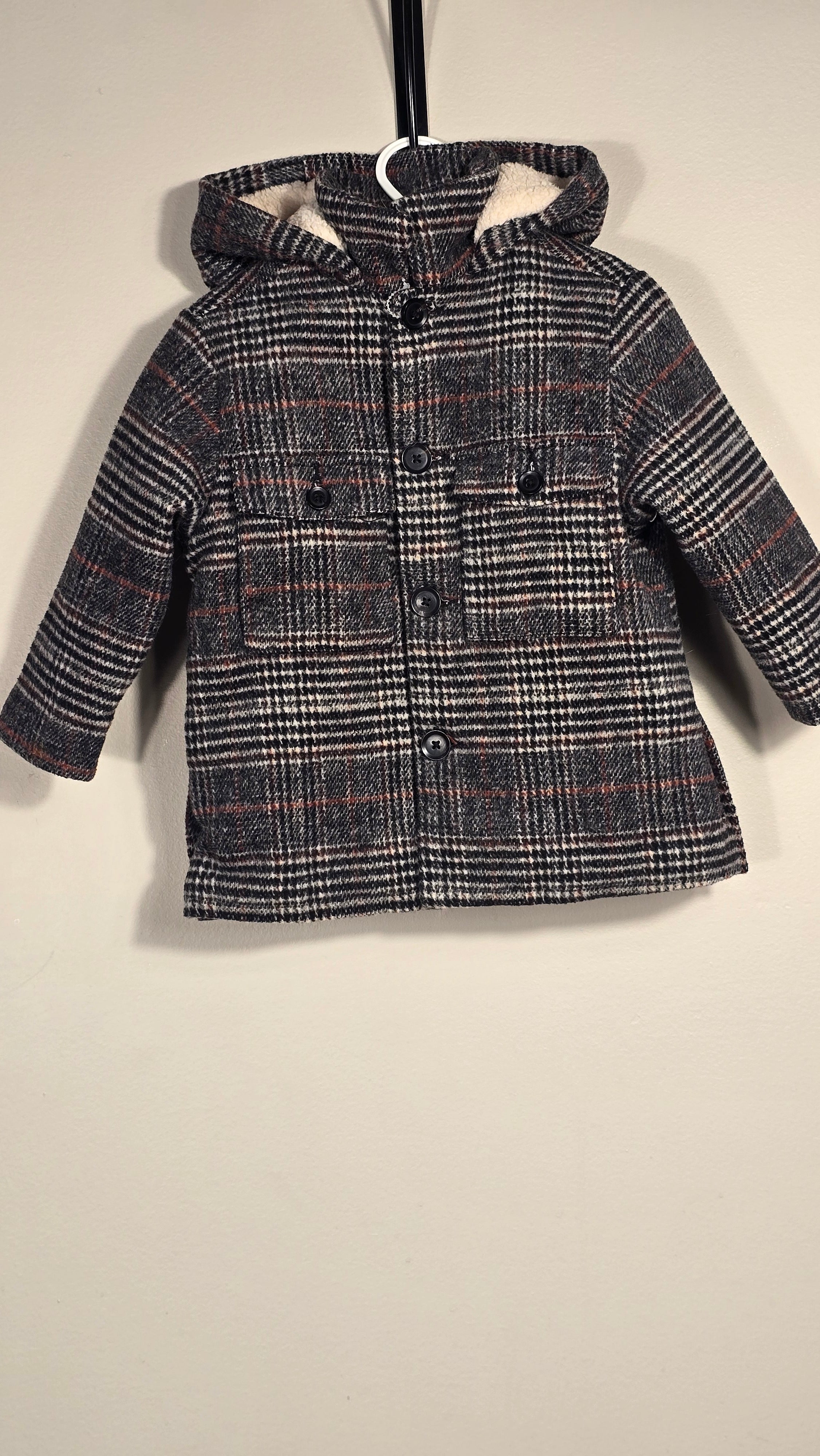 Manteau mi-saison en laine doublé en sherpa | Zara | 12-18 mois