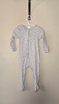 Ribbed pajama with small white flowers | Petit Lem | 9 months