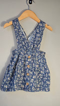 Floral Denim Pinafore Dress | Zara | 18-24 months