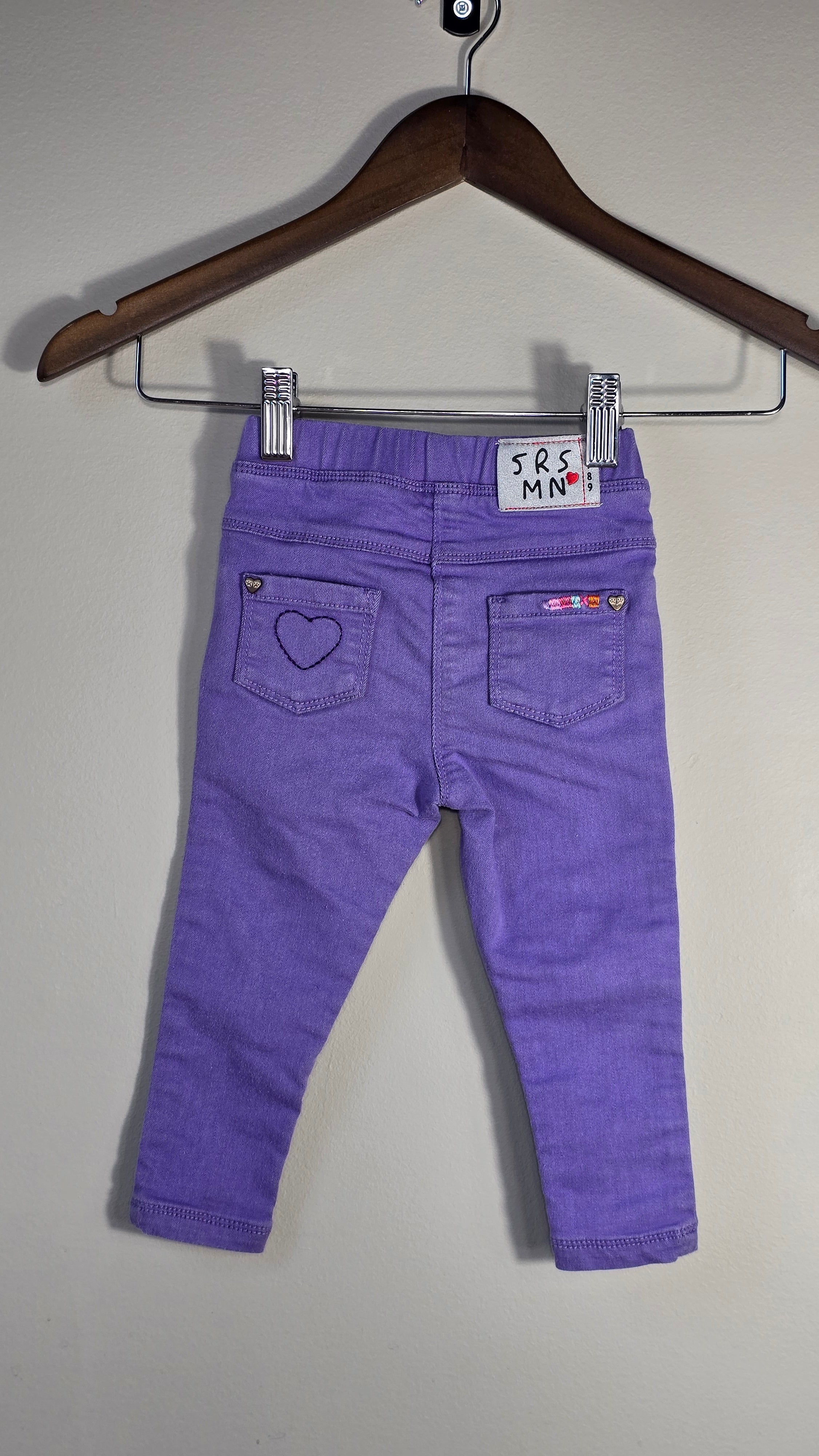 Jeans mauve skinny | Souris Mini | 12-18 mois