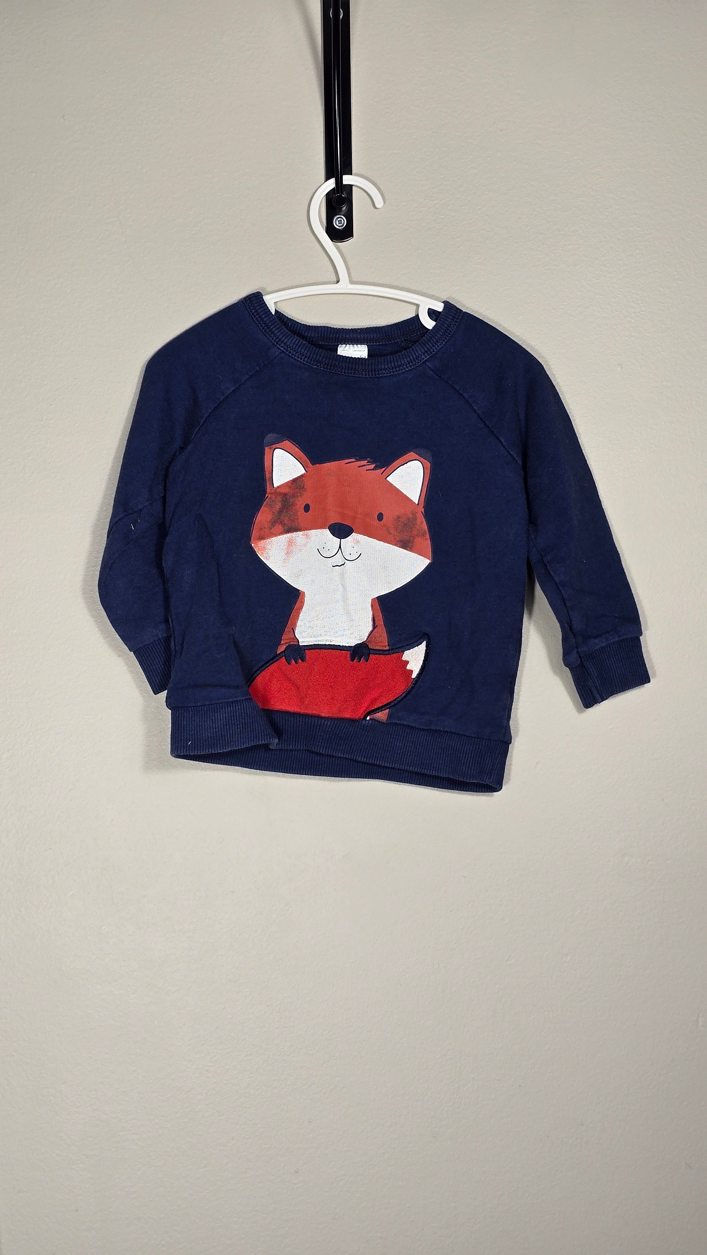 CONS CN 1 | Crewneck renard | Carter's | 18 mois *Un peu pâli, dessin craqué-design?