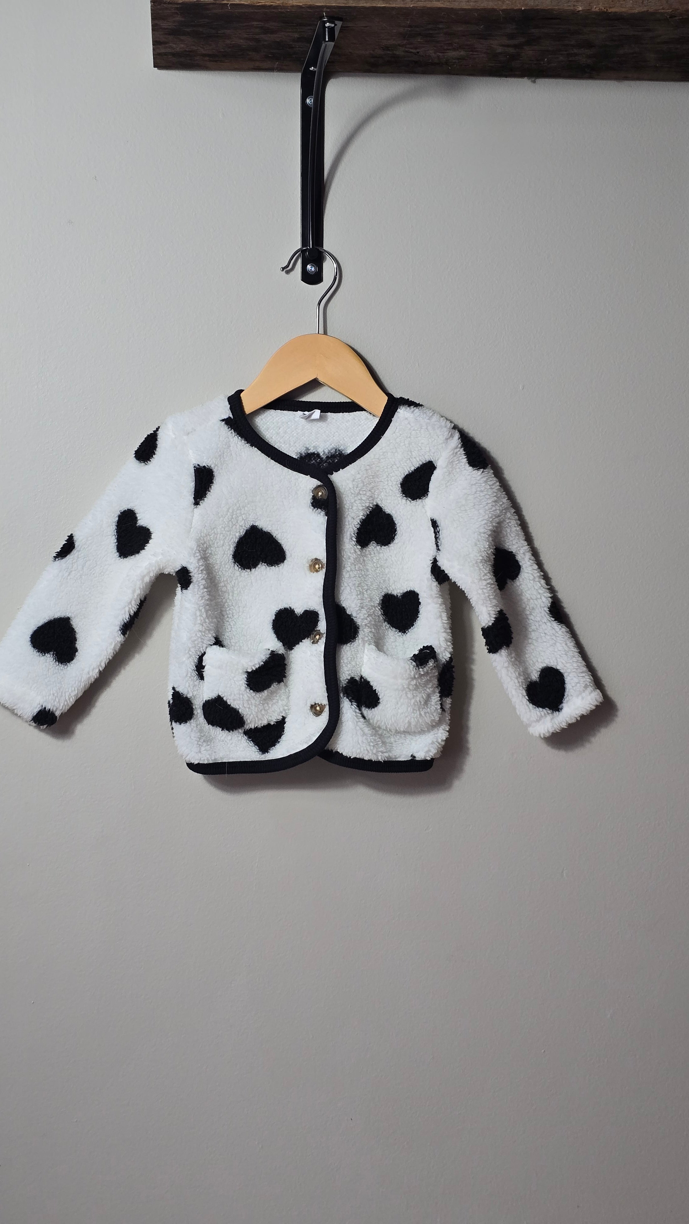 Veste à motifs coeurs en peluche PL Baby 18 mois